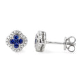 Sapphire Clover Earrings in Sterling Silver