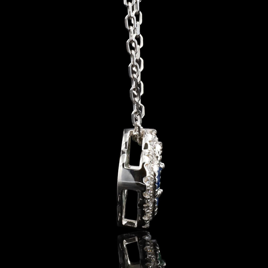 Sapphire Clover Necklace in Sterling Silver