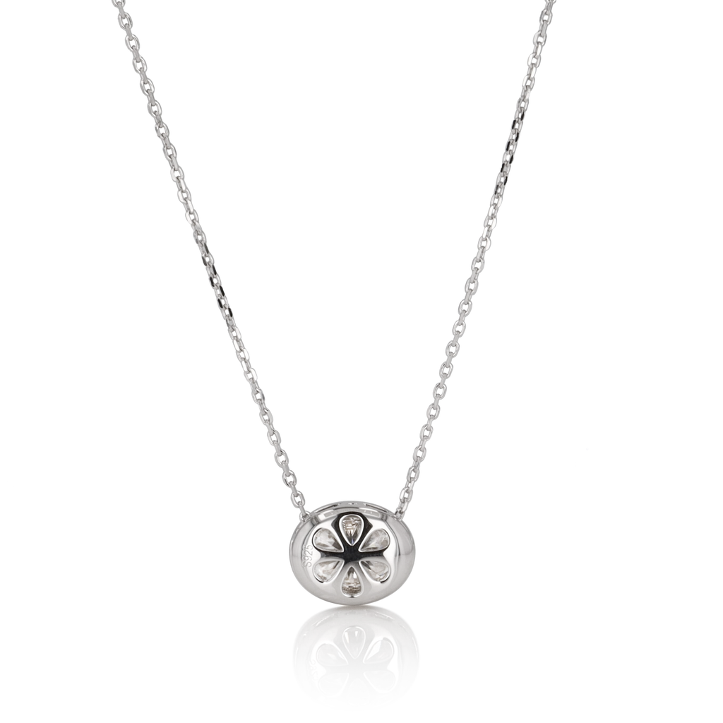 Oval Bezel Slider Pendant in Sterling Silver