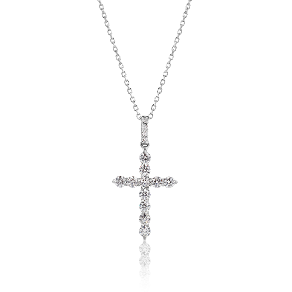 Moissanite Cross and Bail in 14kt Gold