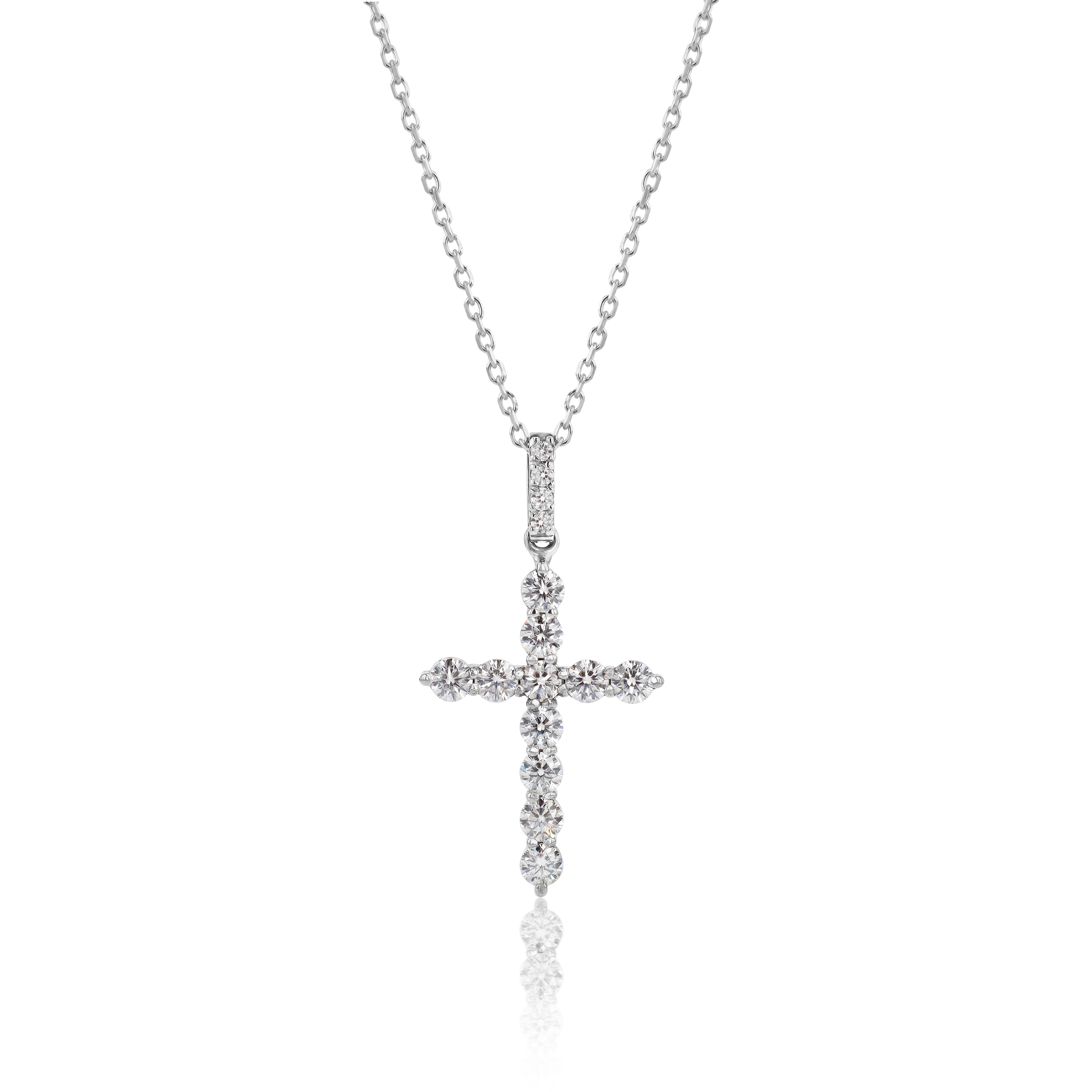 Moissanite Cross and Bail in 14kt Gold