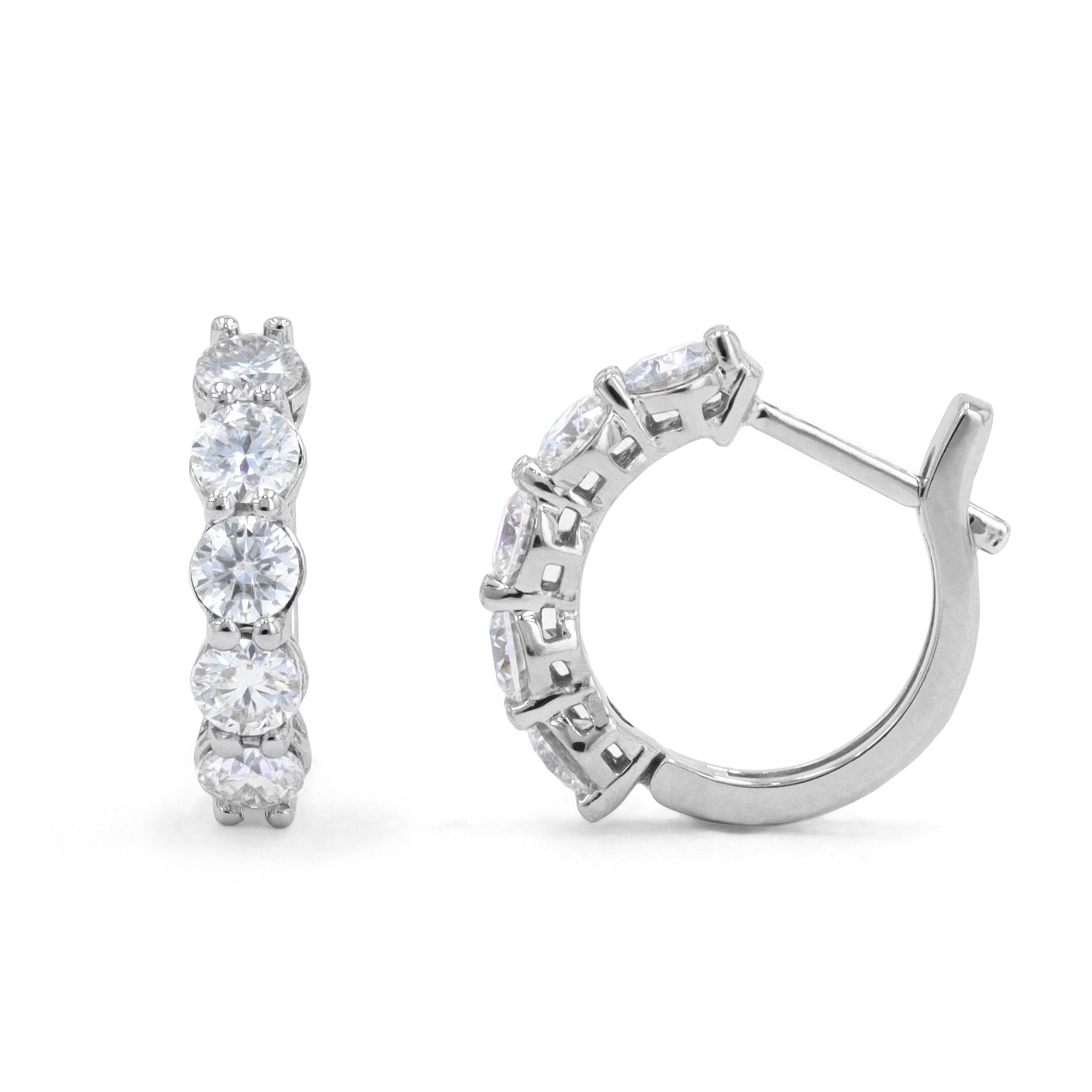 Moissanite Huggies in 14kt Gold