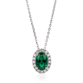 Emerald Slider Necklace in Sterling Silver