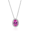 Pink Sapphire Slider Necklace in Sterling Silver