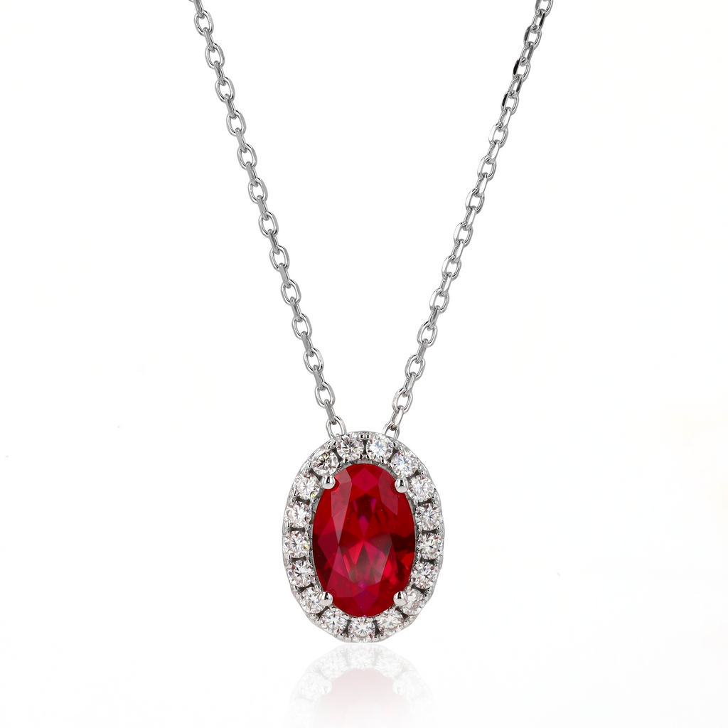 Ruby Slider Necklace in Sterling Silver