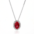 Ruby Slider Necklace in Sterling Silver