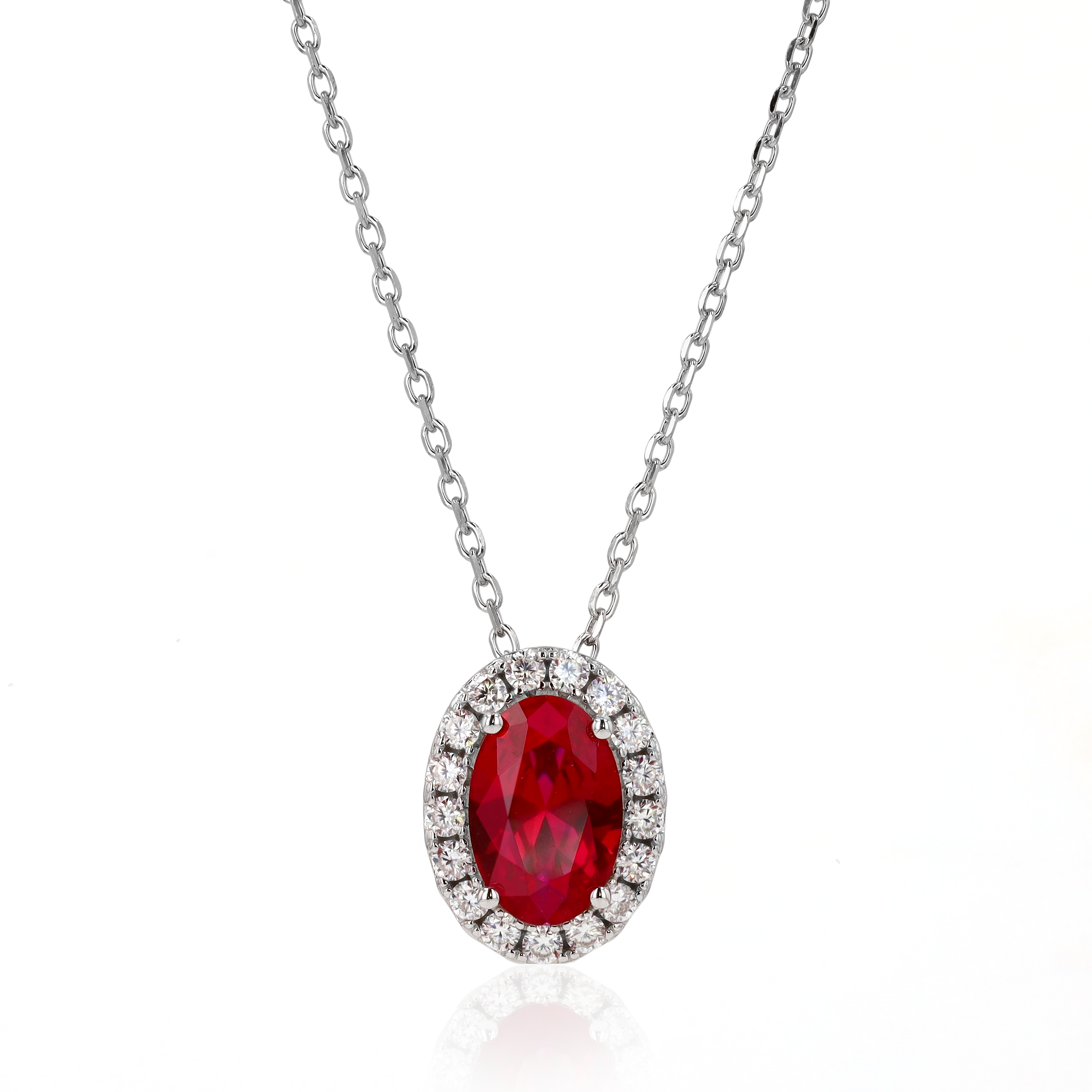 Ruby Slider Necklace in Sterling Silver