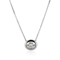 Oval Bezel Slider Pendant in Sterling Silver