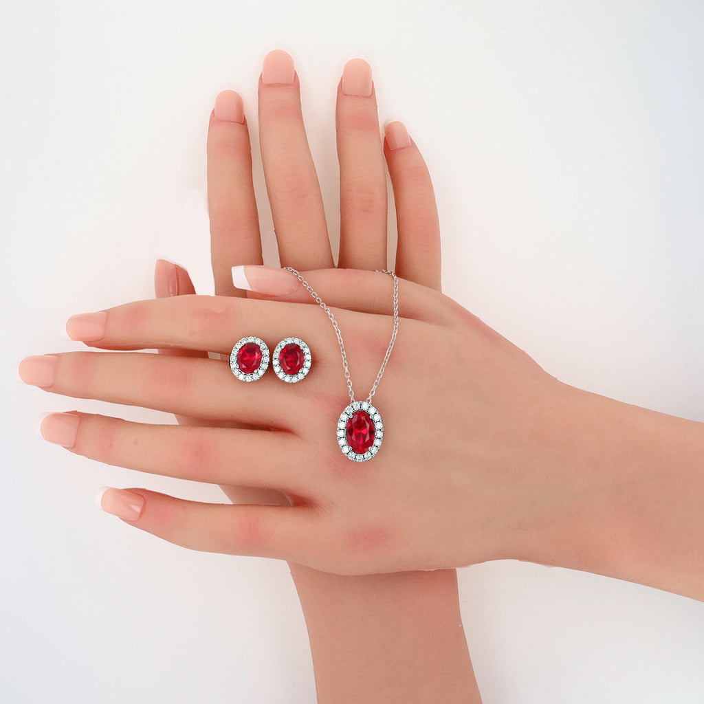 Ruby Slider Necklace in Sterling Silver
