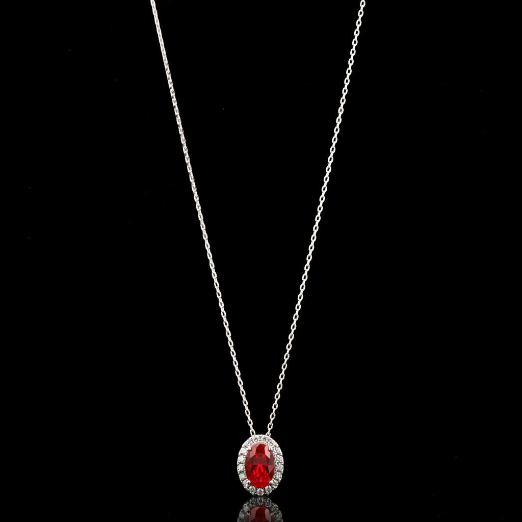 Ruby Slider Necklace in Sterling Silver