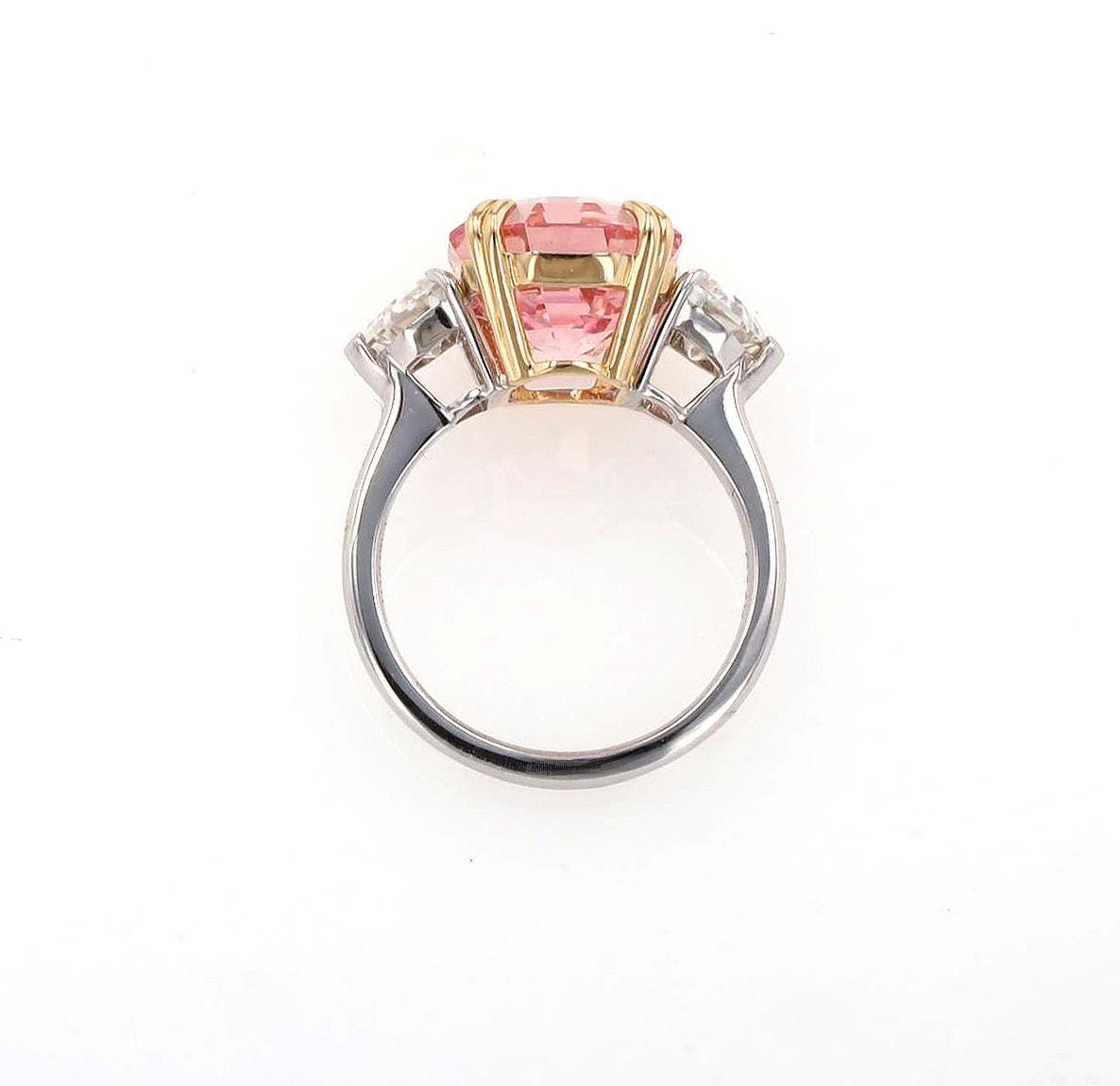 Lab Grown Pink Sapphire Engagement Ring in Sterling Silver