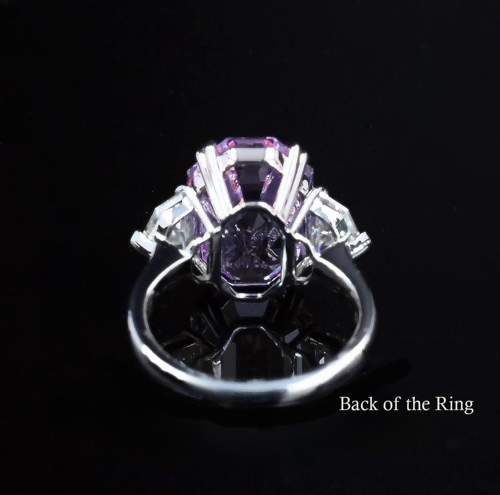 Lab Grown Pink Sapphire Engagement Ring in Sterling Silver