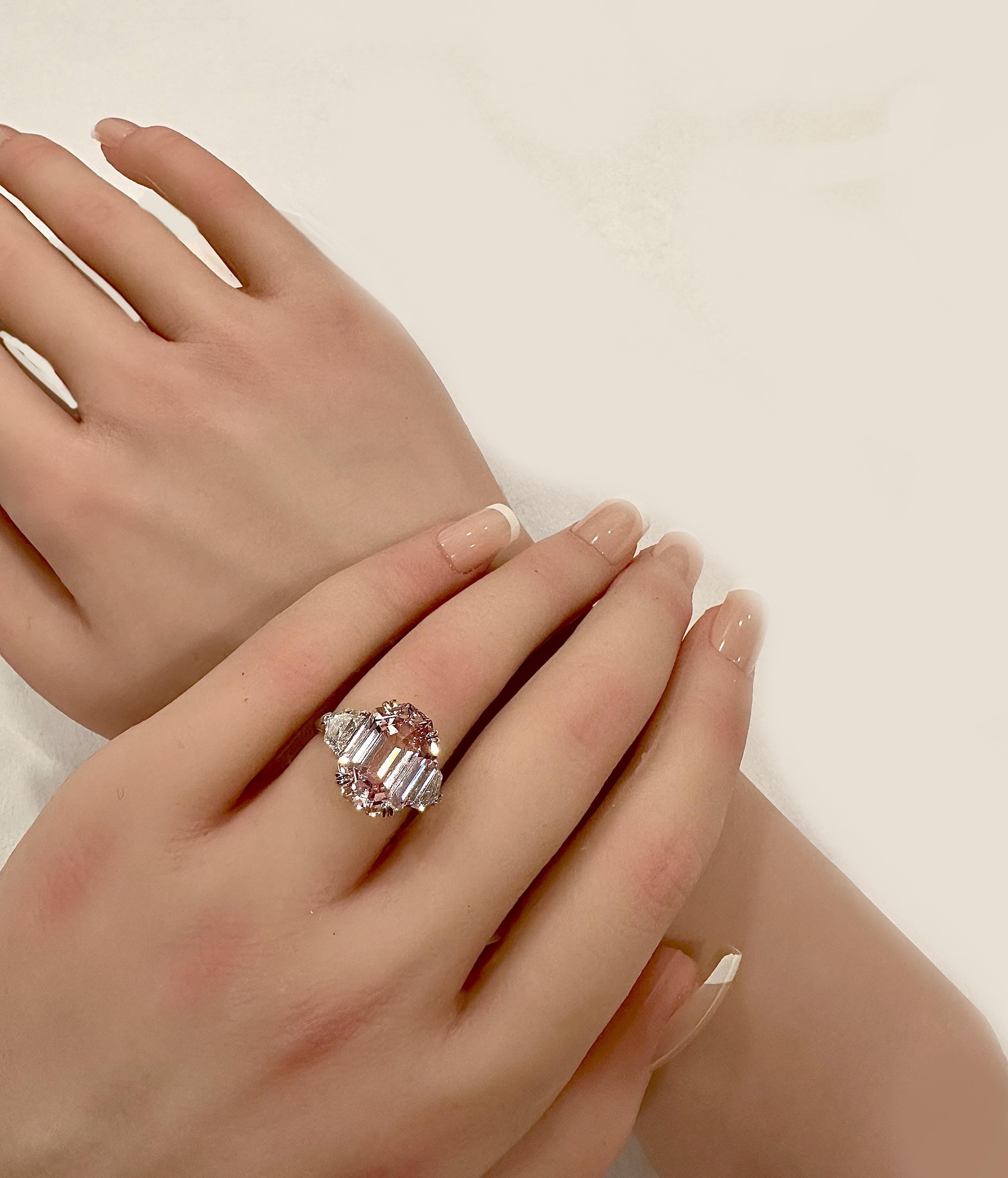 Lab Grown Pink Sapphire Engagement Ring in Sterling Silver