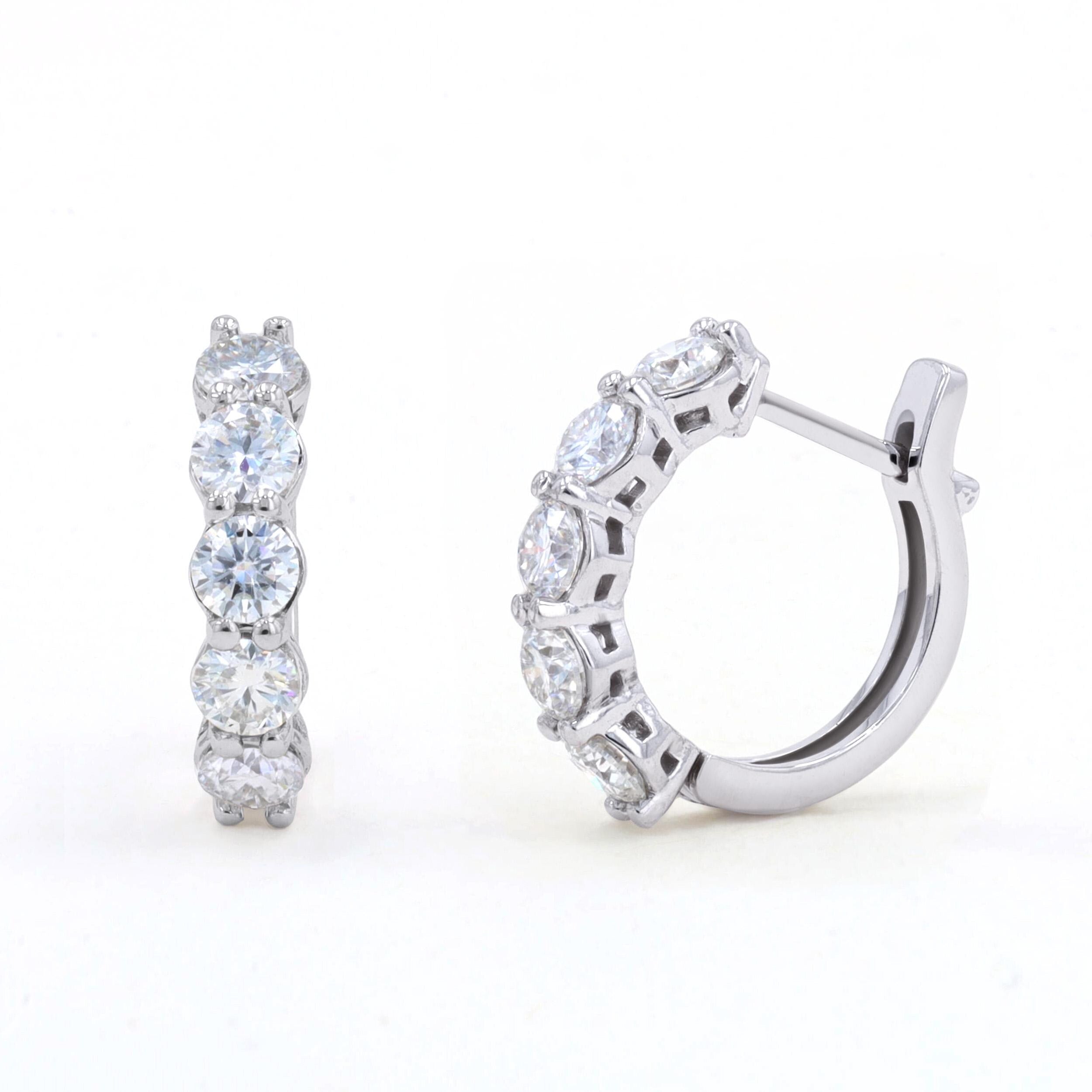Moissanite Huggies in 14kt Gold