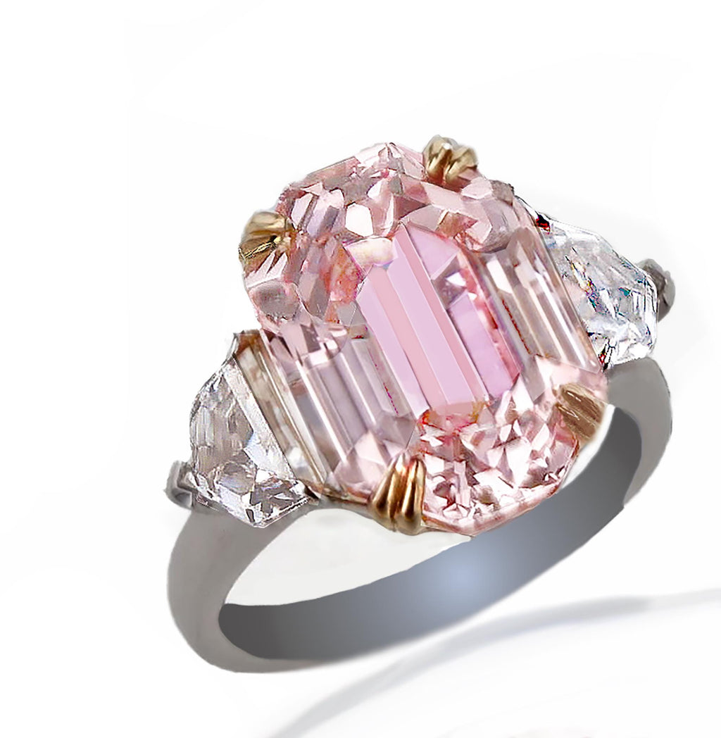Lab Grown Pink Sapphire Engagement Ring in Sterling Silver