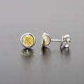 Lab-Grown Simulated Diamond Bezel Set Studs in Sterling Silver