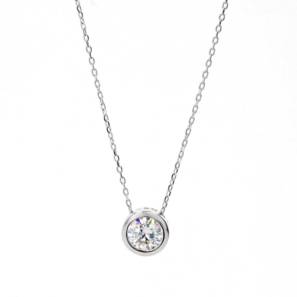 Bezel Slider Pendant in Sterling Silver