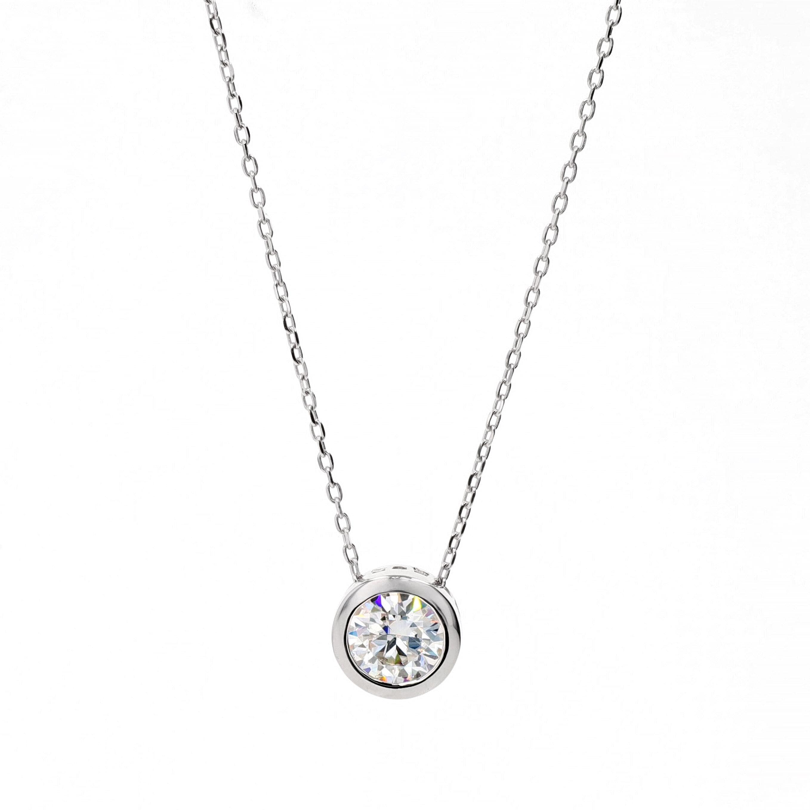Bezel Slider Pendant in Sterling Silver
