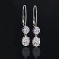 Moissanite Drop Lever Back Earrings in Sterling Silver