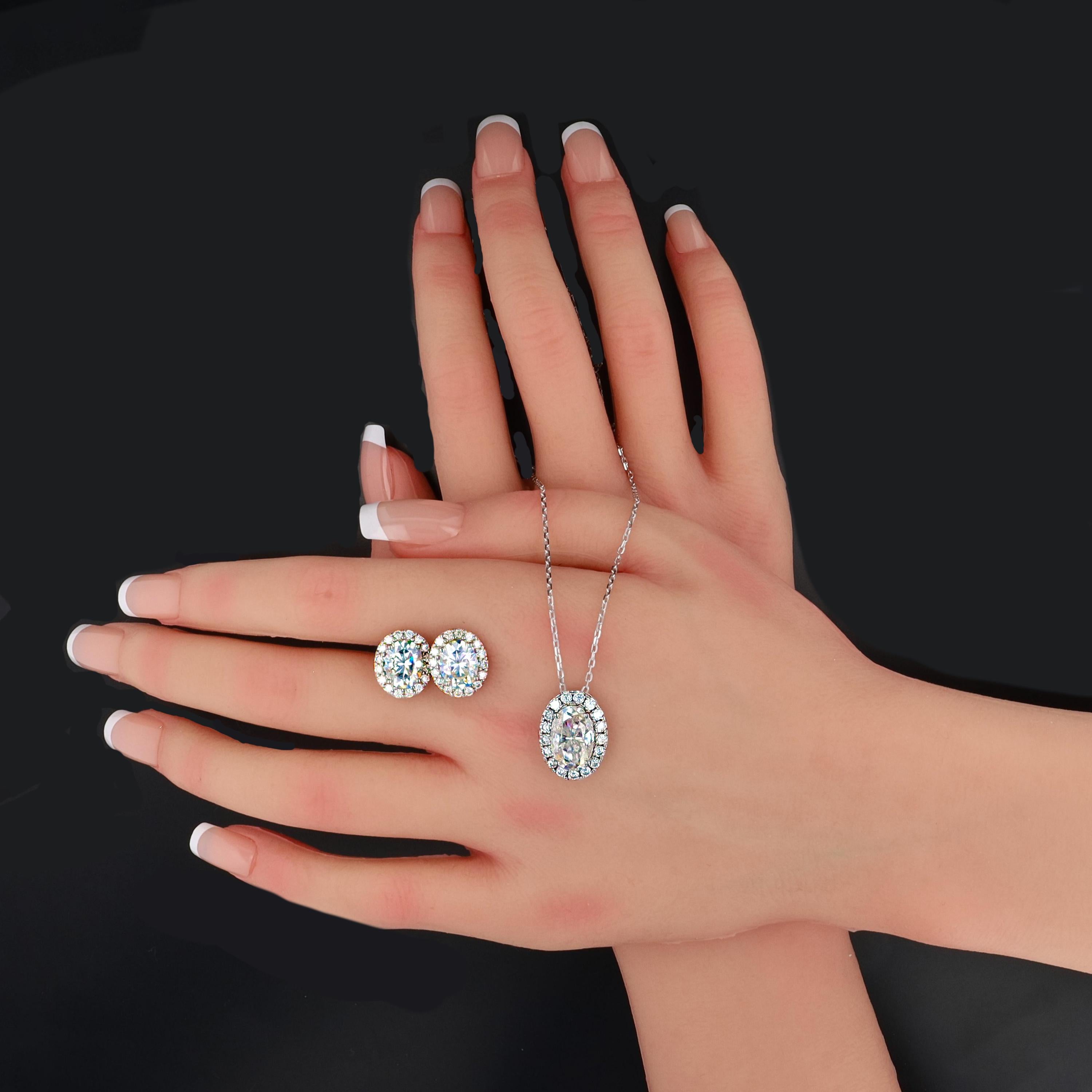 Moissanite Slider Necklace in Sterling Silver