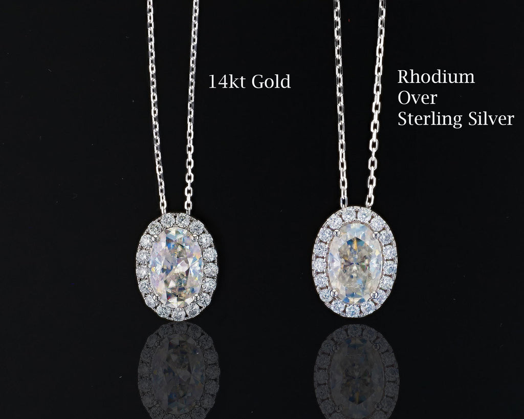 Moissanite Slider Necklace in Sterling Silver