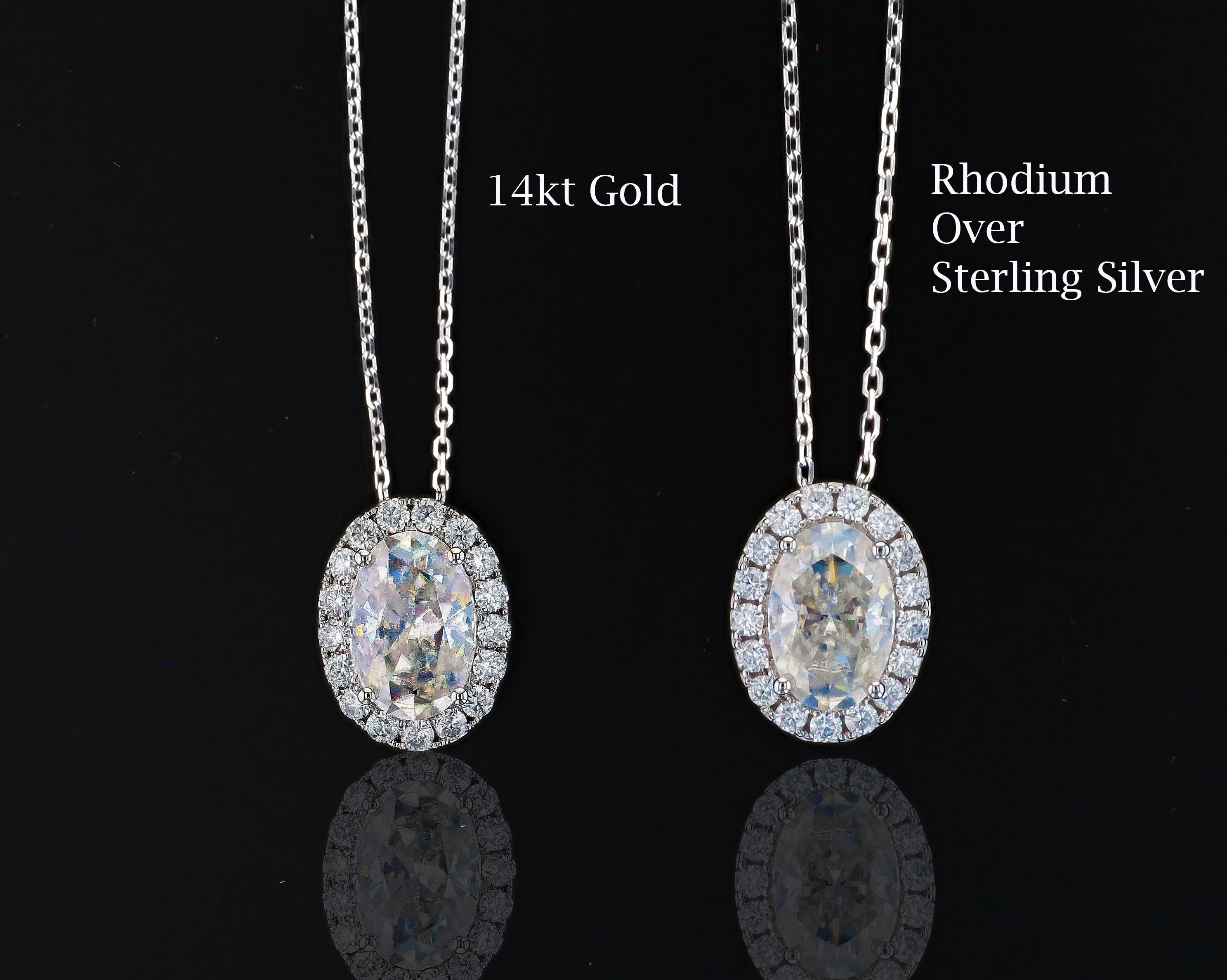 Moissanite Slider Necklace in Sterling Silver
