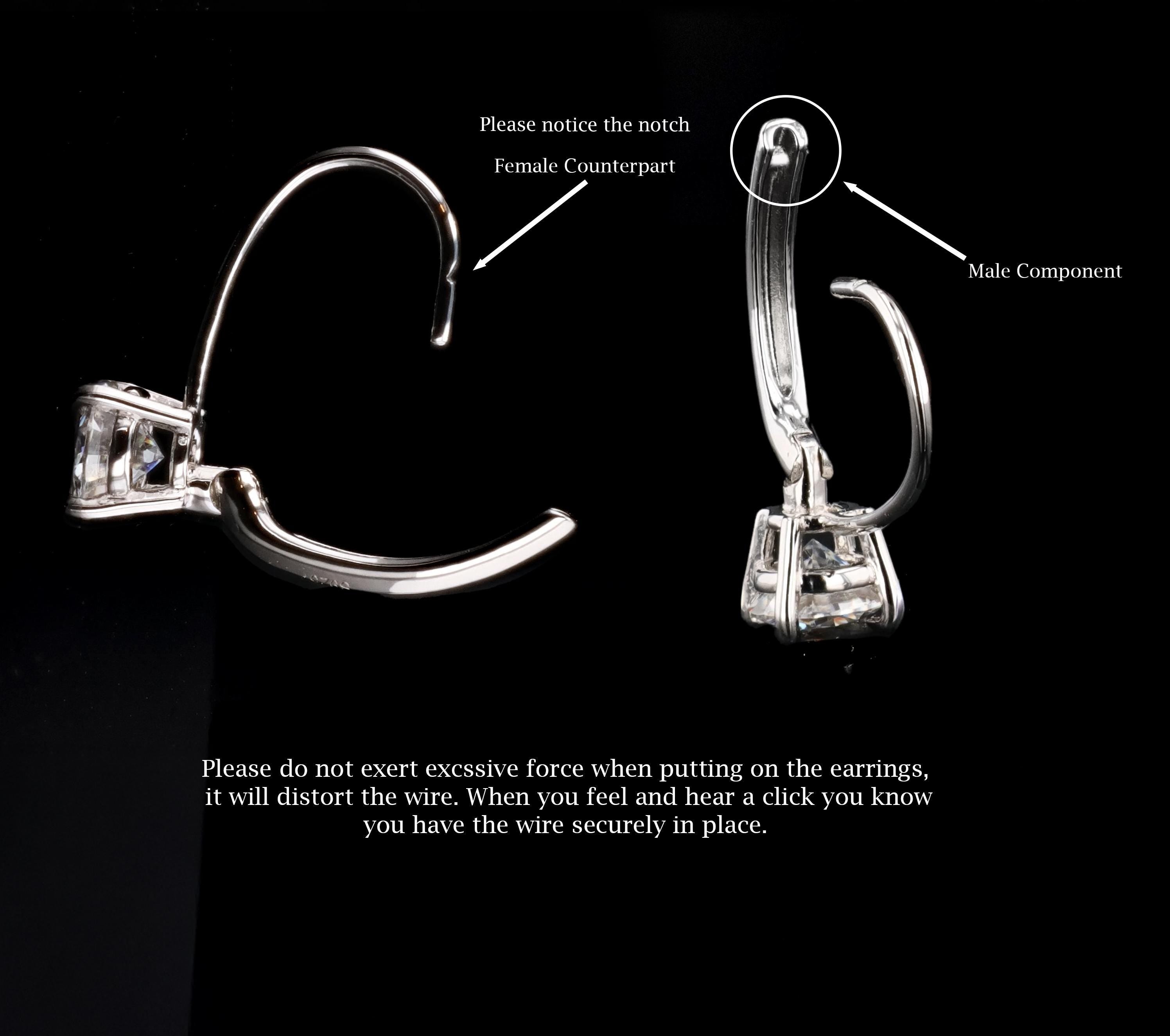 Moissanite Lever Back Earrings in Sterling Silver