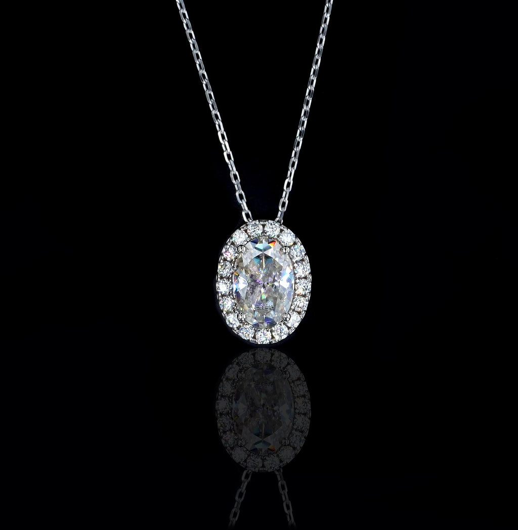Moissanite Slider Necklace in Sterling Silver