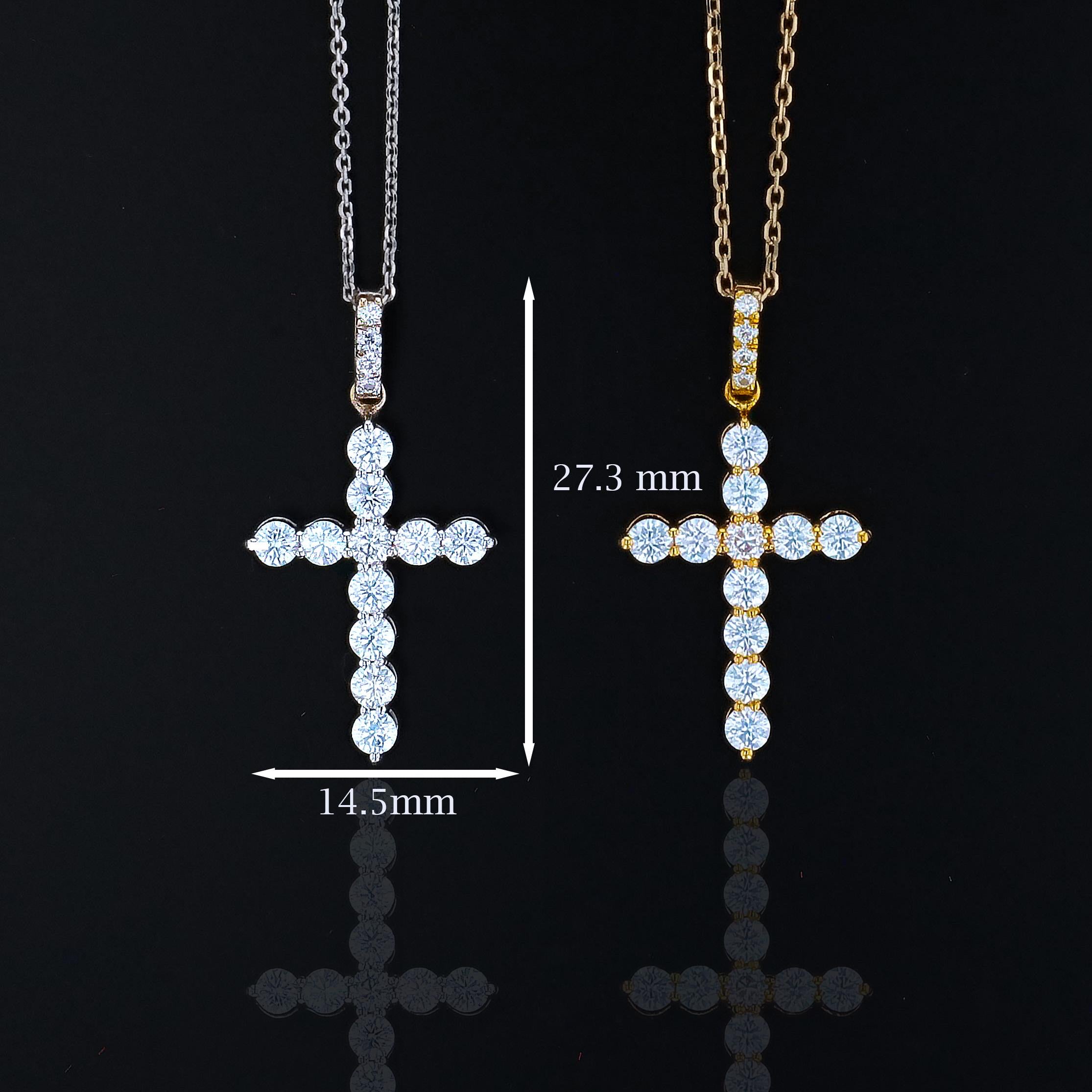 Moissanite Cross and Bail in 14kt Gold
