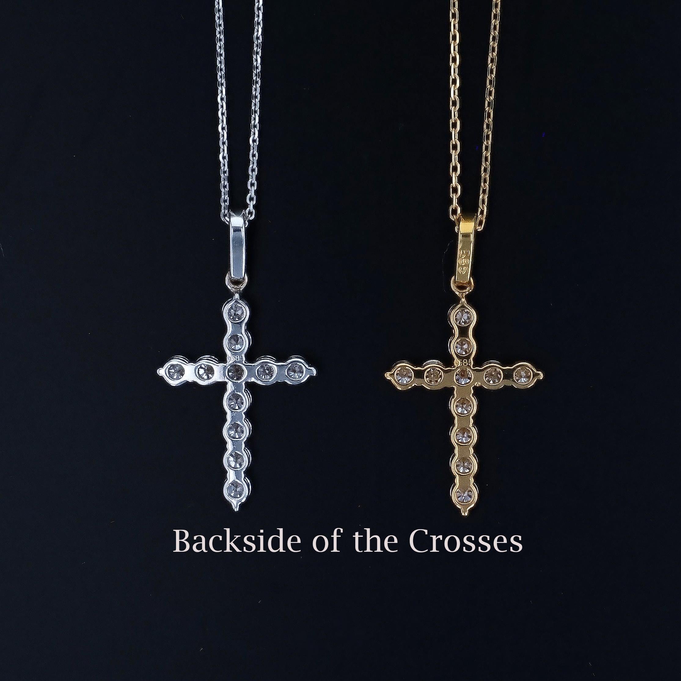 Moissanite Cross and Bail in 14kt Gold
