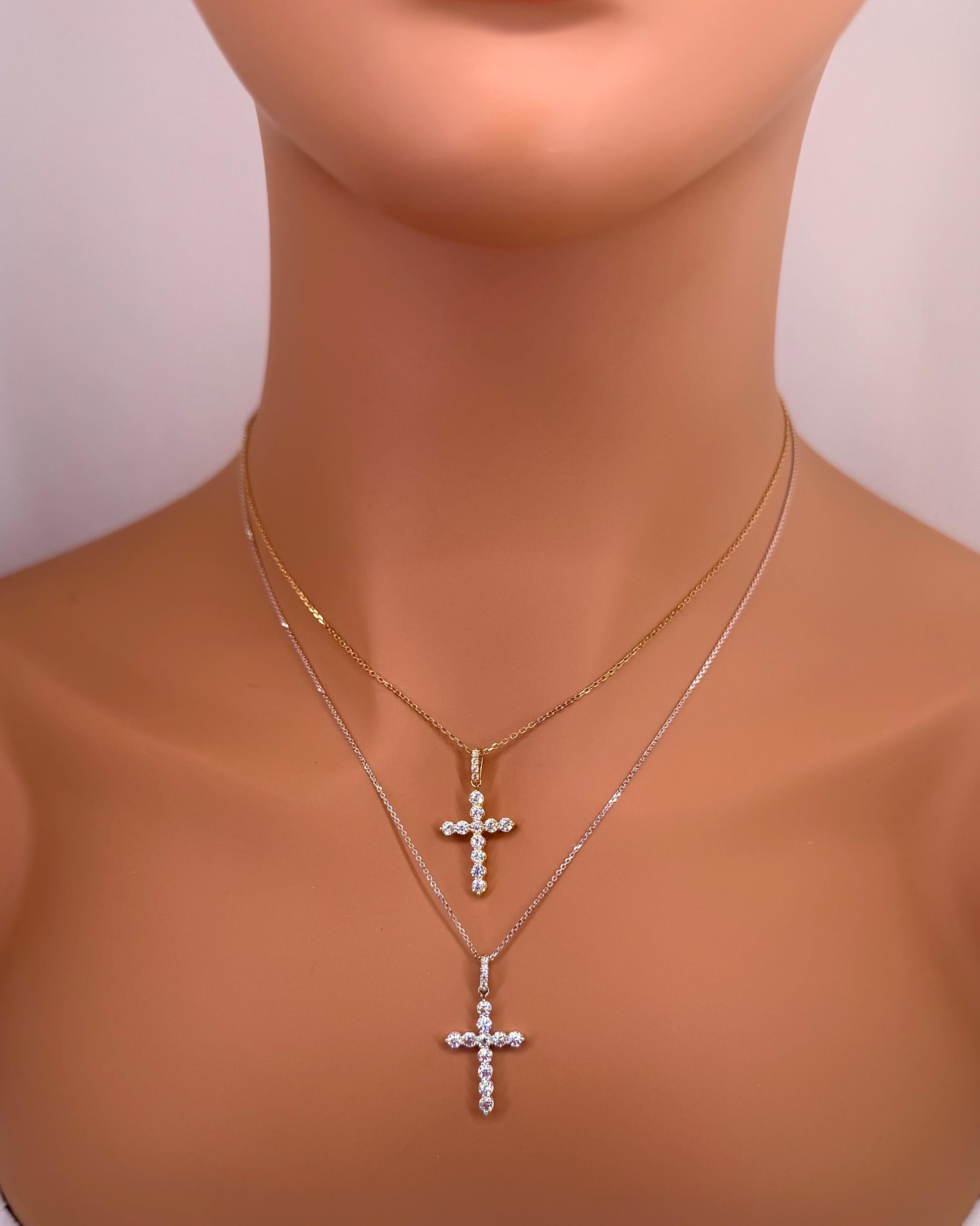 Moissanite Cross and Bail in 14kt Gold