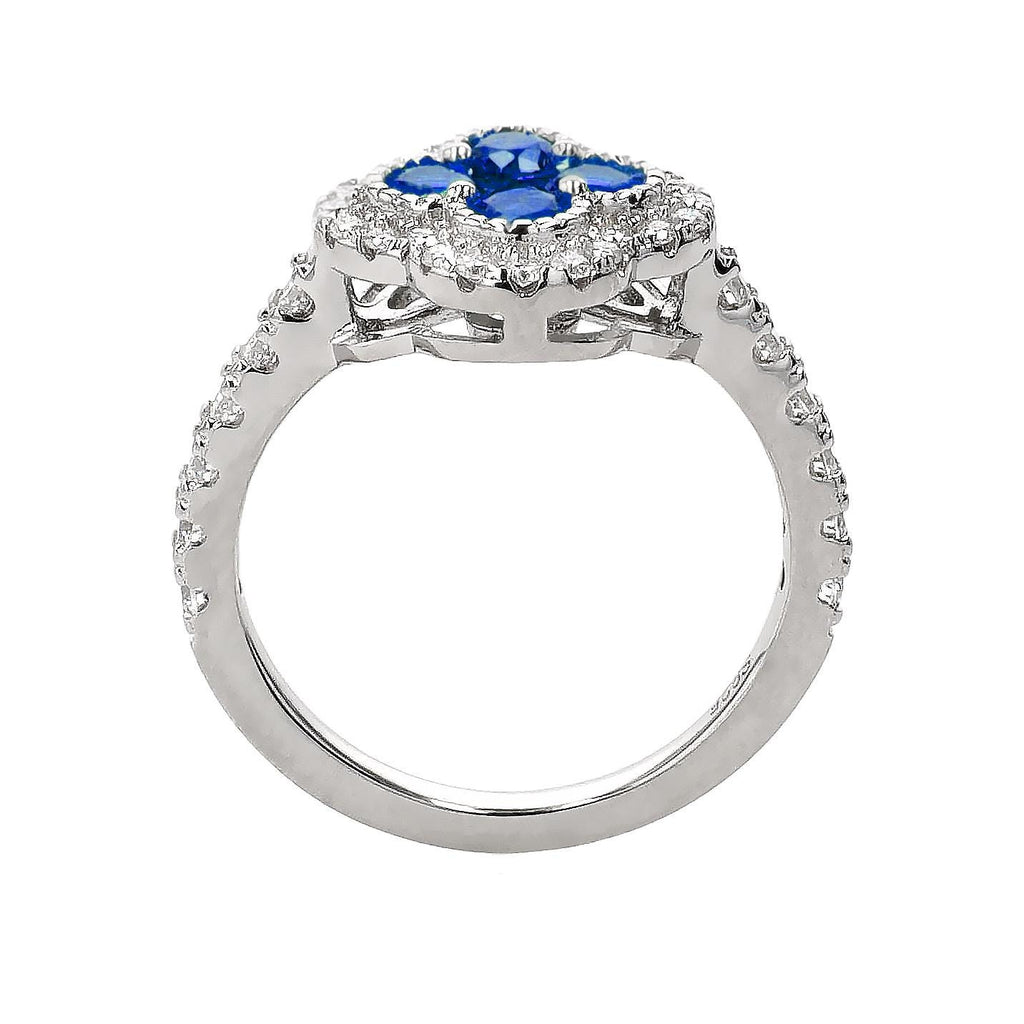Sapphire Clover Ring in Sterling Silver