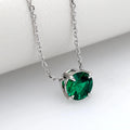 Lab Grown Emerald Slider Pendant in Sterling Silver